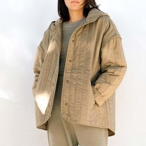 Micaela Greg Straight Quilt Jacket in Faded Olive S